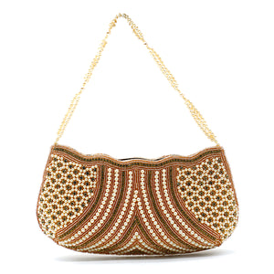 Women's Clutch With Beads Stone Waves Boat Design - myStore20202019