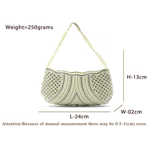 Women's Clutch With Beads Stone Waves Boat Design - myStore20202019