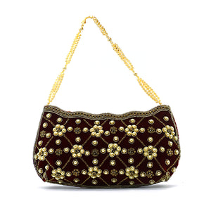 Women's Clutch With Bridal Pearl Work Wave Boat Design - myStore20202019