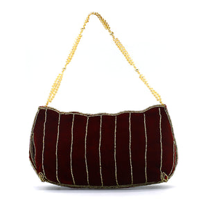 Women's Clutch With Bridal Pearl Work Wave Boat Design - myStore20202019