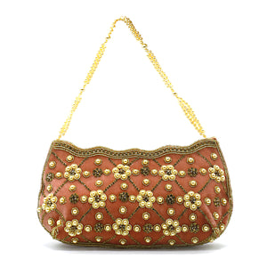Women's Clutch With Bridal Pearl Work Wave Boat Design - myStore20202019