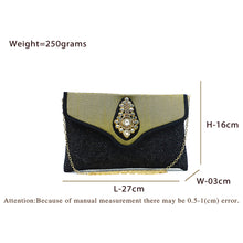 Load image into Gallery viewer, Women&#39;s Clutch With Two In One Flap Stone Jute Design - myStore20202019
