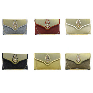 Women's Clutch With Two In One Flap Stone Jute Design - myStore20202019