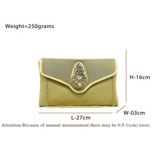 Load image into Gallery viewer, Women&#39;s Clutch With Two In One Flap Stone Jute Design - myStore20202019

