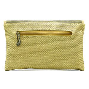 Women's Clutch With Two In One Flap Stone Jute Design - myStore20202019