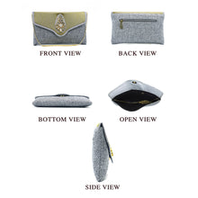 Load image into Gallery viewer, Women&#39;s Clutch With Two In One Flap Stone Jute Design - myStore20202019
