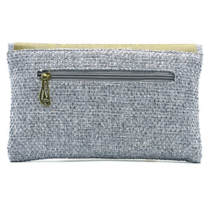 Women's Clutch With Two In One Flap Stone Jute Design - myStore20202019