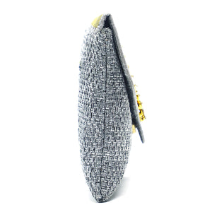 Women's Clutch With Two In One Flap Stone Jute Design - myStore20202019