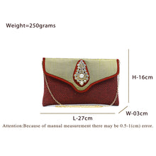 Load image into Gallery viewer, Women&#39;s Clutch With Two In One Flap Stone Jute Design - myStore20202019
