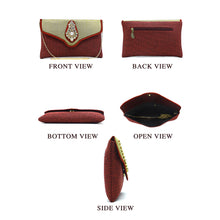 Load image into Gallery viewer, Women&#39;s Clutch With Two In One Flap Stone Jute Design - myStore20202019
