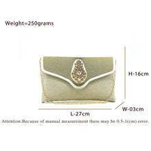 Load image into Gallery viewer, Women&#39;s Clutch With Two In One Flap Stone Jute Design - myStore20202019
