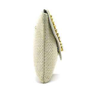 Women's Clutch With Two In One Flap Stone Jute Design - myStore20202019