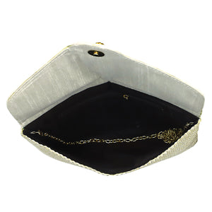 Women's Clutch With Two In One Flap Stone Jute Design - myStore20202019