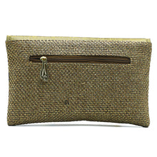 Load image into Gallery viewer, Women&#39;s Clutch With Two In One Flap Stone Jute Design - myStore20202019
