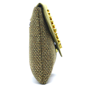 Women's Clutch With Two In One Flap Stone Jute Design - myStore20202019