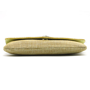 Women's Clutch with 2In1 Flap Heavy Pearl & Stone Jute Design - myStore20202019