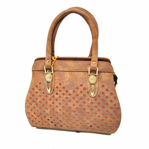 Women's Handbag With Cut Work Design - myStore20202019