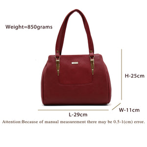 Women's Handbag With Front Lining Triple zip Closure Design - myStore20202019