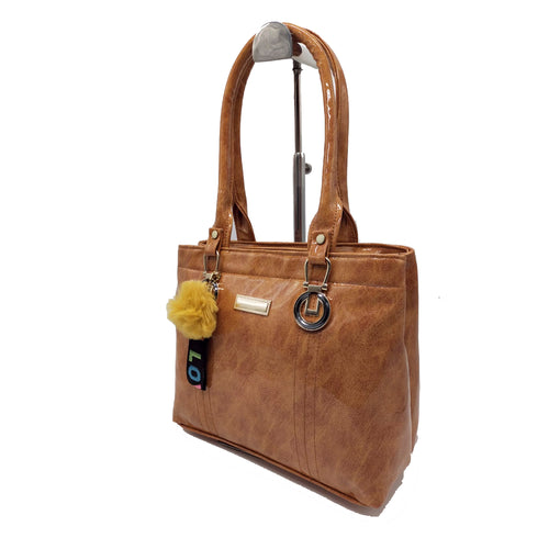 Women's Handbag With Fur Ball Hanging Ring Buckle Design - myStore20202019