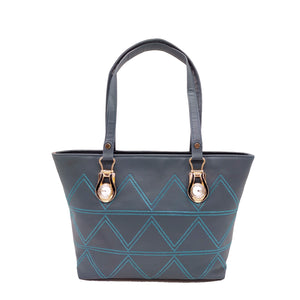 Women's Handbag With Stone Fitting Zig Zag Design - myStore20202019
