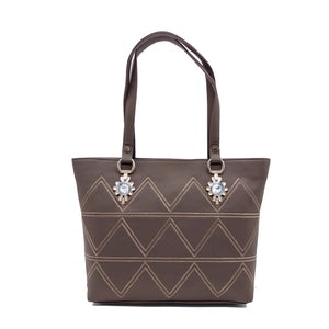 Women's Handbag With Stone Fitting Zig Zag Design - myStore20202019