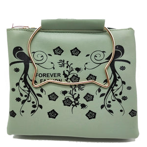 Women's Indian Sling Bag With Cat Handle Birds & Flowers Print Design - myStore20202019