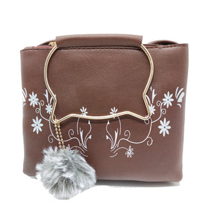 Women's Indian Sling Bag With Cat Handle Flower Climber Print Design - myStore20202019