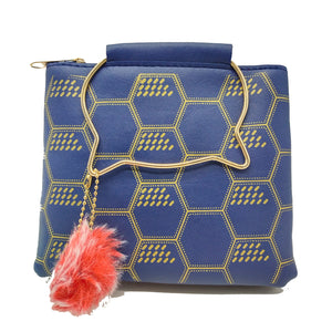 Women's Indian Sling Bag With Cat Handle Football Print Design - myStore20202019