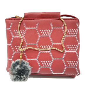 Women's Indian Sling Bag With Cat Handle Football Print Design - myStore20202019