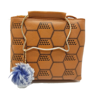Women's Indian Sling Bag With Cat Handle Football Print Design - myStore20202019