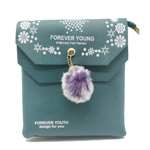Women's Indian Sling Bag With Double Flap Fur Ball Print Design - myStore20202019