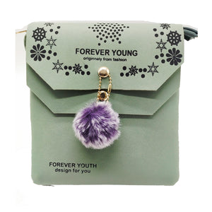 Women's Indian Sling Bag With Double Flap Fur Ball Print Design - myStore20202019