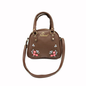 Women's Indian Sling Bag With Flower Leaf Embroidery Design - myStore20202019