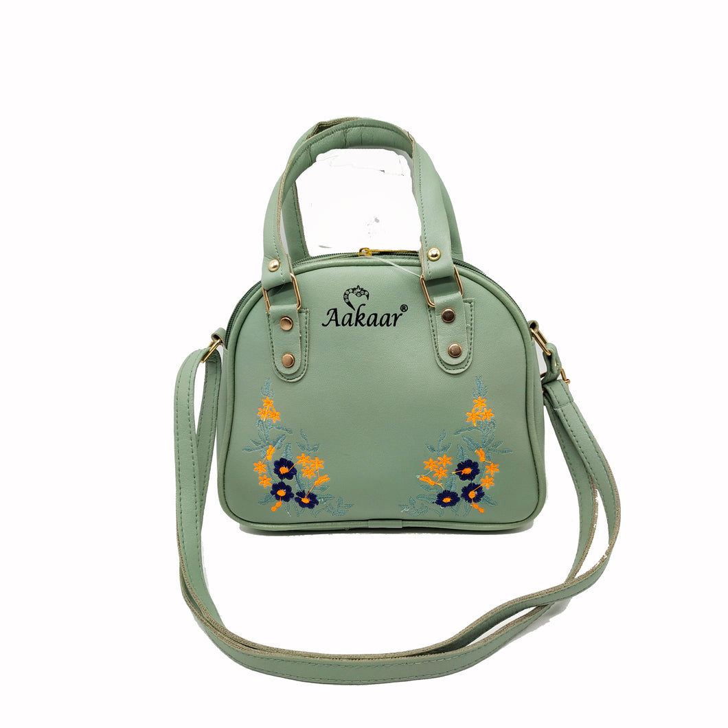Women's Indian Sling Bag With Flower Leaf Embroidery Design - myStore20202019
