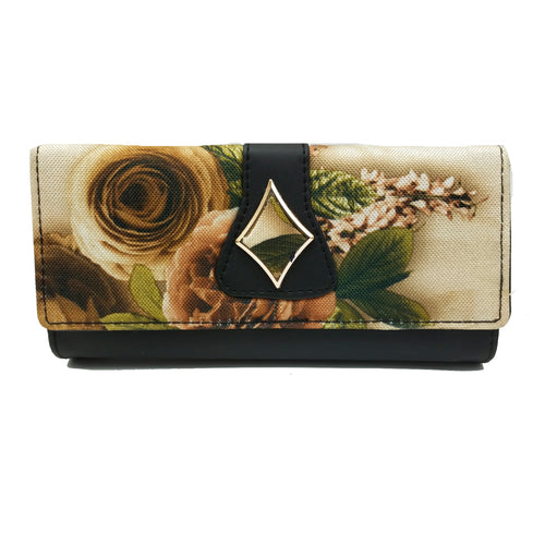 Women's Indian Wallet With Flower Print Flap Design - myStore20202019