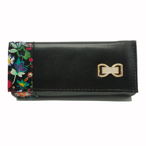 Women's Indian Wallet With Flowers Stripe Bow Fitting Design - myStore20202019