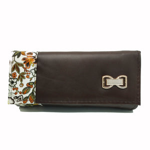 Women's Indian Wallet With Flowers Stripe Bow Fitting Design - myStore20202019