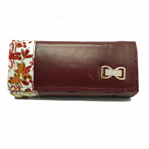 Women's Indian Wallet With Flowers Stripe Bow Fitting Design - myStore20202019