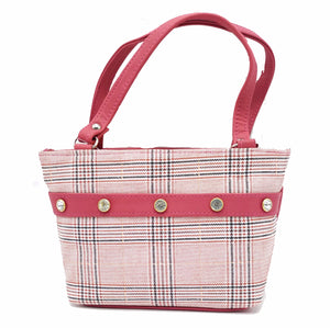Women's Mini Handbag With Checks Print Stone Fitting - myStore20202019