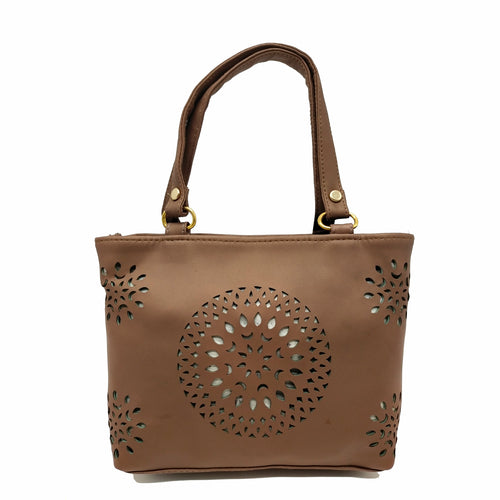 Women's Mini Handbag With Circle CutWork Design - myStore20202019