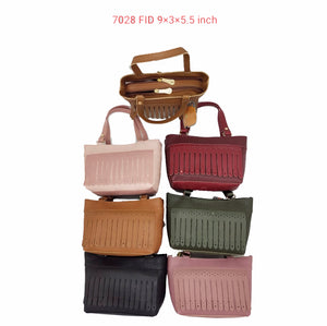 Women's Mini Handbag With Cut Stripes Design - myStore20202019