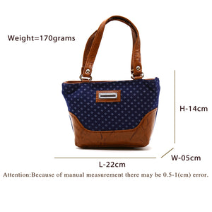 Women's Mini Handbag With Denim Diamond Print - myStore20202019