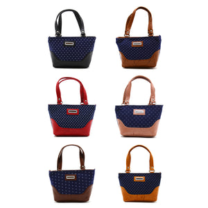 Women's Mini Handbag With Denim Diamond Print - myStore20202019