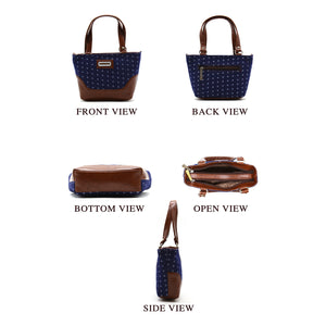 Women's Mini Handbag With Denim Diamond Print - myStore20202019