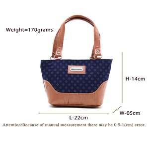 Women's Mini Handbag With Denim Diamond Print - myStore20202019