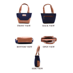 Women's Mini Handbag With Denim Diamond Print - myStore20202019