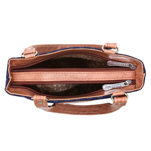 Women's Mini Handbag With Denim Diamond Print - myStore20202019