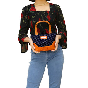 Women's Mini Handbag With Denim Diamond Print - myStore20202019