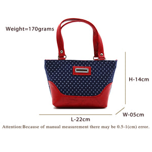 Women's Mini Handbag With Denim Diamond Print - myStore20202019