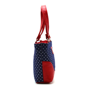 Women's Mini Handbag With Denim Diamond Print - myStore20202019